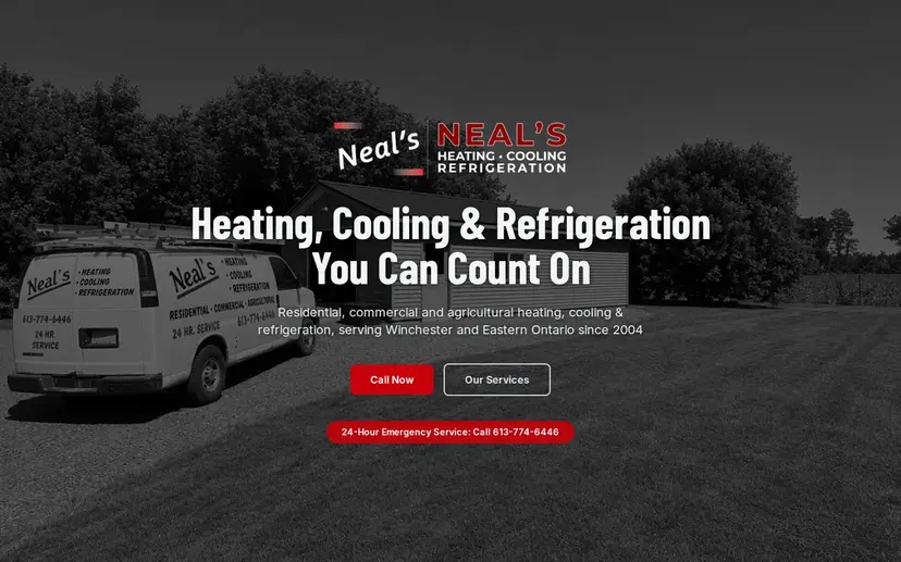 Home page of the Neal's Heating, Cooling and Refrigeration website